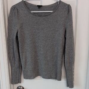 Talbots Metallic Merino Wool Blend Gray Women's Sweater
